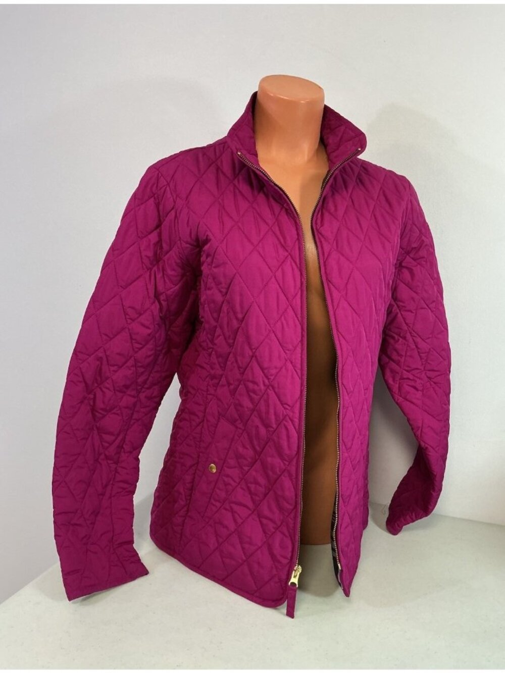 Lands End Coat Quilted Preppy Jacket Womens Medium